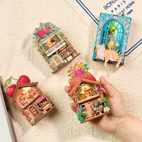 Kit de imanes para nevera DIY ecológicos de nuevo estilo 2026, rompecabezas de madera 3D con patrón de animales, miniatura con luz LED, decoración para el hogar