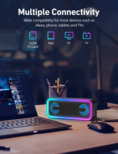 US Instock A8PRO Wireless Portable Bluetooth <strong>Speaker</strong> 20W Sound IPX6 Waterproof 20H Playtime RGB Light Show Deep Bass Wilress - Product Image 4