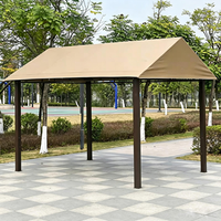 Pavillon en acier inoxydable de fabrication directe, thermolaqué, moderne, pour extérieur, avec rideau latéral, moustiquaire, fermeture magnétique, étanche