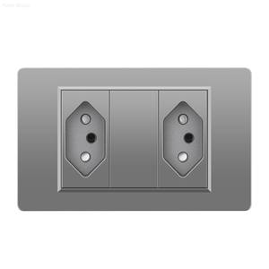 Enchufe de pared estándar brasileño con doble fuente de alimentación y doble puerto de salida USB, interruptor de luz de pared tipo C de 20A - Product Image 3