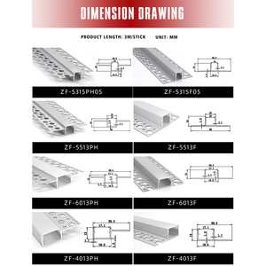 Profilé carré en alliage d'aluminium anodisé Zhifan pour éclairage encastré <span class=keywords><strong>LED</strong></span>, moulure de plafond, <span class=keywords><strong>corniche</strong></span> murale - Product Image 2