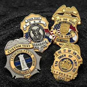 Badge de sécurité en alliage de zinc, finition dorée électrolytique, emblème étoile bouclier avec attache à clip pour accessoires vestimentaires de gardien de <span class=keywords><strong>corps</strong></span> - Product Image 5
