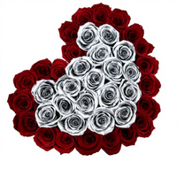 Cadeau de Noël pour la Saint-Valentin, Roses éternelles, boîte en forme de cœur de luxe, roses éternelles préservées