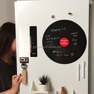 Bloc-notes magnétique vintage pour réfrigérateur, diamètre 30 cm, adhésif effaçable, ruban décoratif, tableau d'affichage pour messages, noir - Product Image 2