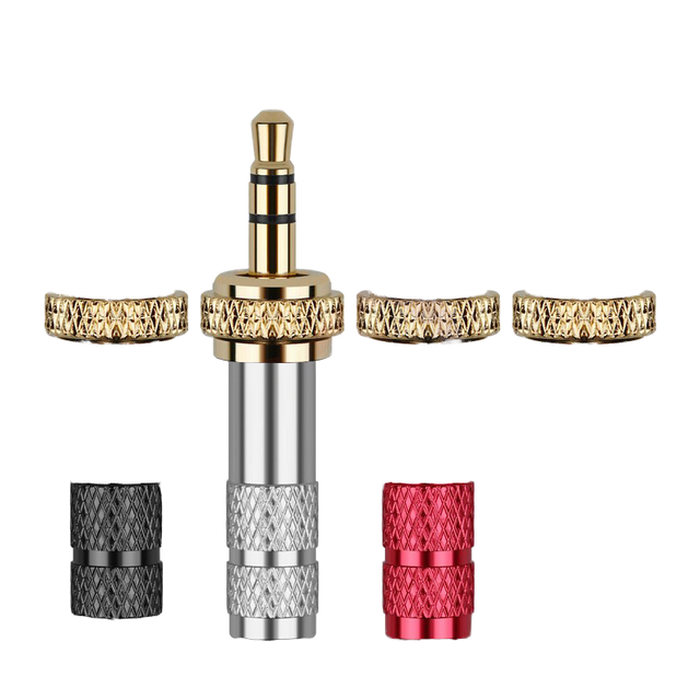 3.5mm TRS Audio Connector 3P Copper Zinc Alloy Dual Channel Plug Jack Multi-color Gold Plated Stereo Microphone Headphone 60V