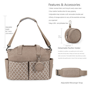 Nuova Borsa Portatile a Tracolla per Mamma in Poliestere Impermeabile con Stampa Geometrica per Viaggi e Attività all'Aperto - Product Image 5