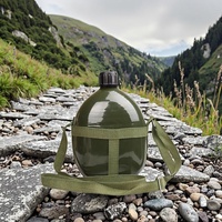 Bouteille d'eau tactique portable 2L en aluminium ultra-légère, écologique, étanche, avec ceinture détachable pour camping et activités de plein air
