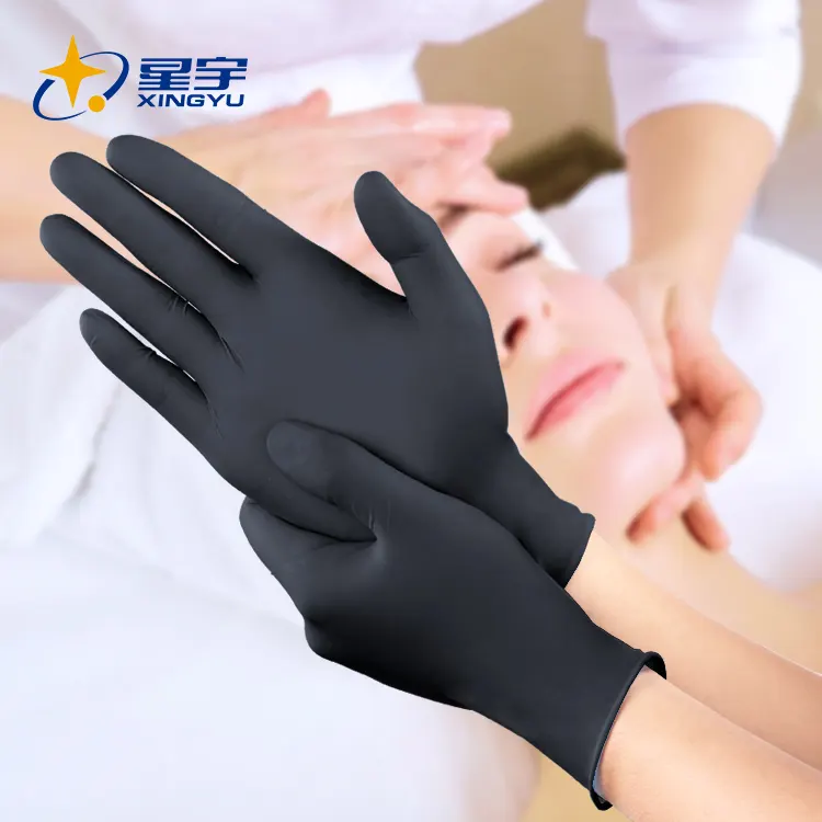 XINGYU 4.5g 5.0g 7.0g sarung tangan nitril tato sekali pakai fleksibel hitam sarung tangan guantes de nitrilo bubuk bebas nitril sarung tangan sekali pakai