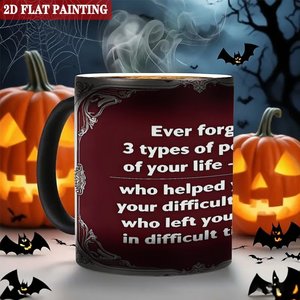 Frosted Black 11oz <b>Ceramic</b> <b>Mug</b> Heat Activated Color Changing Daily Drinking Cup Office Desk Decor - Product Image 6