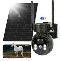 Caméra de sécurité extérieure PTZ alimentée par énergie solaire 4G avec audio bidirectionnel, étanche IP66, capteur CMOS 4MP, grand angle, carte mémoire, application Ubox