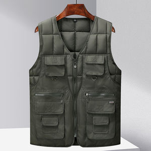 Gilet Invernale RCX per <span class=keywords><strong>Uomo</strong></span>, Casual, Traspirante, Antivento, Ecologico in Poliestere, Scollo a V, Multitasche, Isolato, <span class=keywords><strong>Nero</strong></span> - Product Image 2