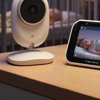 Babyphone avec écran de 2,8 pouces, caméra HD 720P, vision nocturne, détection des pleurs, audio bidirectionnel, batterie de 2600 mAh