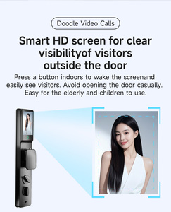 Israel cửa thông minh khóa cửa Keyless tuya Wifi vân tay đẩy kéo khóa nhà với máy ảnh sinh trắc học Khóa cửa airbnb không thấm nước - Product Image 4