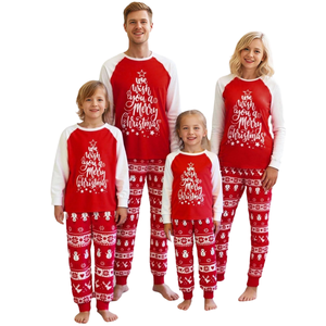 Conjunto de Pijamas para Família com Estampa Azul, Personalizado com Logo, Térmico e Casual para o Inverno - Product Image 1