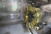 Tour CNC à tourelle servo horizontale à 8 stations SMTCL IT35L avec entraînement FANUC, tour CNC à banc incliné en métal