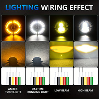 HYNBYZJ Lampe de travail de haute qualité 4iinch Led antibrouillard C0B Dual Color DRL Turn Sighnal Driving Fog Light pour voiture universelle
