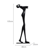 Postmoderne noir moderne intérieur LED hôtel Sculpture lampadaire surdimensionné résine corps Art E27 Base pour usage commercial résidentiel