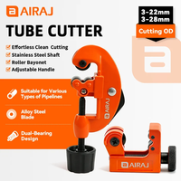 Coupe-tube à rouleaux AIRAJ avec lame en acier et grattoir à ébavurer, outil de coupe manuel pour tubes en cuivre, aluminium et à paroi mince