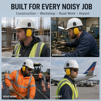 Protège-oreilles industriels ajustables personnalisables avec logo, en gros, pour casque, réduction du bruit, avec mousse PU pour la construction