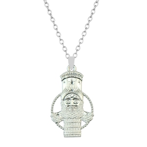 LamaLamma Classic Style Ashur Pendentif Collier Taureau Ailé Lamassu Divinité Assyrienne Protectrice en Perle en Alliage de Zinc pour Femmes Hommes - Product Image 5
