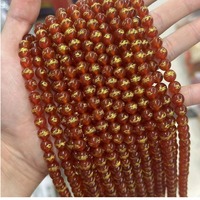 Perles en pierre naturelle rondes en agate rouge sculptée dragon, breloques en pierres précieuses pour la fabrication de bijoux, bracelets, colliers, boucles d'oreilles, pendentifs