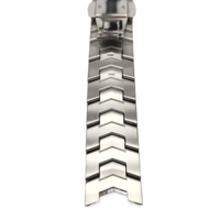 Bracelet de montre en acier inoxydable 316L massif brossé et poli de haute qualité, avec maillons incurvés, pour homme, montre-bracelet de luxe