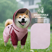 Großhandel Haustier-Regenkleidung Hochwertige Outdoor Vierbeinige Hunde-Regenjacke mit Abnehmbarer Kapuze Wasserdichte Hundejacke mit Zugverschluss