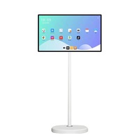 TV Dapur LED Putih All-in-One 32 Inci dengan Baterai Isi Ulang WiFi untuk Input Speaker Terintegrasi