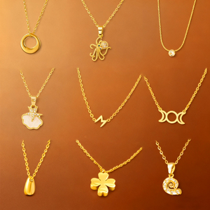 Nuovi <span class=keywords><strong>Gioielli</strong></span> <span class=keywords><strong>Arabi</strong></span> MW Placcati in Oro 18K Antiossidante 316L Collane in Acciaio Inossidabile con Fiore Monn e Goccia d'Acqua Gioielleria all'Ingrosso - Product Image 1