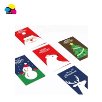 Barang Murah 30Pcs Kartu Hadiah Natal Warna Sesuai Pesanan 6.5x3.6 Dompet Penampung Uang Amplop 5 Desain Lucu untuk Liburan