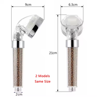 Ensemble de douche à main 3 modes avec double filtration, recharge de chlore, fonction ionique, boule minérale, finition chromée, design moderne, garantie 5 ans, facile à installer pour salle de bain