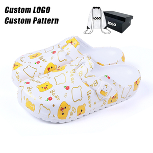 Zuecos de Plataforma EVA con Estampado Elegante para Mujer, Suela Plana Suave, Zapatos de Verano para Playa, Jardín y Trabajo, Antideslizantes, con Hebilla y Punta Cerrada, para Otoño - Product Image 1