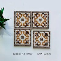 Carrelage en céramique marocain vintage à motif floral, 100x100mm, fait main, pour cuisine, salle de bain, villa, crédence et sol