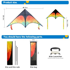 Wholesale Customized New <strong>Design</strong> Easy Fly Delta <strong>Kites</strong> Easy Assembly Decoration Toy Prairie <strong>Kites</strong> - Product Image 3