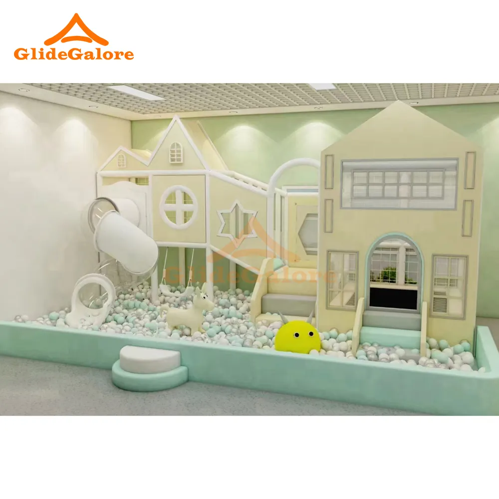 GlideGalore Indoor Playground Equipment For Kids Children Baby Airplane Slide Wooden Soft Play Area Park Small Set