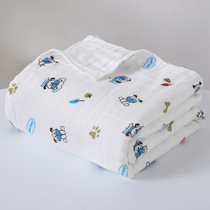Gran oferta, envoltura de cama de verano con estampado personalizado, manta envolvente de muselina para bebé de algodón orgánico 100%, patrón de dibujos animados tejido - Product Image 5