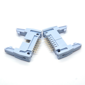 Connecteur de boîtier à goupilles grises personnalisées, type boîte, pas de 2,54 mm, prise en forme de corne de vache, broches droites, plaqué or, connecteur PCB 14P 20P 26P 40P - Product Image 2