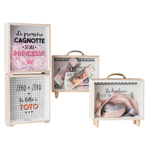 Tirelire en bois grande capacité pour pièces de monnaie et billets de banque, avec fenêtre en verre transparent, <span class=keywords><strong>d</strong></span>écoration <span class=keywords><strong>d</strong></span>'intérieur, pot <span class=keywords><strong>d</strong></span>'<span class=keywords><strong>épargne</strong></span> pour adultes - Product Image 1
