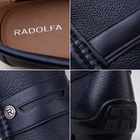 Mocassins pliables en cuir véritable grainé pour hommes, chaussures de conduite de luxe RADOLFA, chaussures professionnelles souples