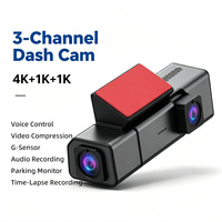 Caméra embarquée HD 4K à 3 objectifs, enregistreur vidéo de voiture 3 canaux Wi-Fi, boîte noire avec surveillance de stationnement