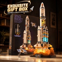 Modèle de fusée spatiale semi-transparente de la marque KAVO, blocs de construction en plastique ABS, thème spatial, jouet éducatif DIY pour enfants et adultes