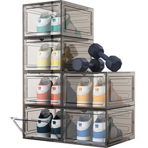 Caja de Zapatos de Estilo Moderno, Grande, Plegable, Apilable, Transparente, Organizador de Zapatos, Caja de Plástico para Guardar Zapatos - Product Image 4