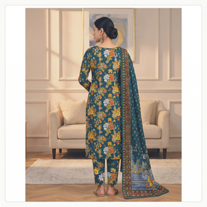Women 2 Piece Printed Lawn Suit Floral Embroidered Shalwar Kameez South Asian Ethnic Wear Spring Summer Ready Wear Wrinkle-Free - Product Image 2