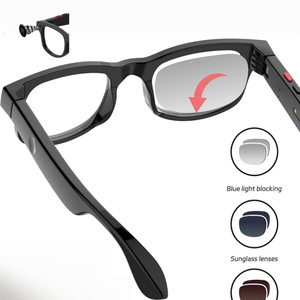 Lunettes connectées intelligentes avec <span class=keywords><strong>enregistrement</strong></span> vidéo 1080P, 3 verres (UV400/Lumière bleue/Transparent), Bluetooth 5.3-16 Go pour étudiants, voyageurs - Product Image 1