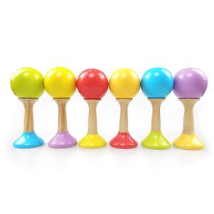 Bolas de arena de madera Orff, percusión manual con base, herramienta educativa colorida para la primera infancia - Product Image 2