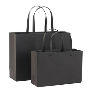 Luxe Zwarte Ambachtelijke Papieren Zak Op Maat Gemaakte Logo Fabrikant Luxe Zwart Cadeau Winkelen Kartonnen Verpakking Voor Theebier Op Maat - Product Image 3