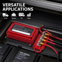 Barre omnibus en cuivre 300A à 4 bornes, bloc de distribution d'énergie robuste M6/M8/M10 avec borne en laiton, indice de protection IP67 pour extérieur