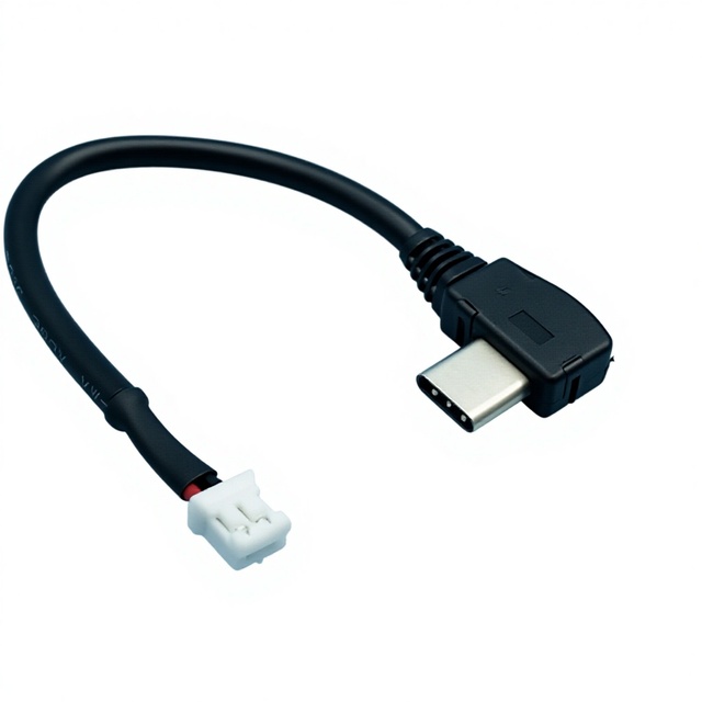 Custom Right Angle Micro USB Male to 2.54 Pitch 6pin Male Adapter Cable 100mm Length Tinned Copper Conductors Rubber Jacket