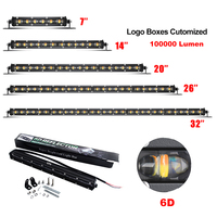 แท่งไฟ Led กระพริบสีคู่สำหรับรถยนต์,บาร์ไฟ Led กำลังสูง2021ทรงสลิม7 ''14'' 20 ''26'' 32นิ้ว12V Barra Led Bar ออฟโรด4X4ปี6D