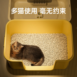 Extra <b>Large</b> Fully Enclosed Cat Litter <b>Box</b> Rectangle Odor Control For Adult Cats - Product Image 5